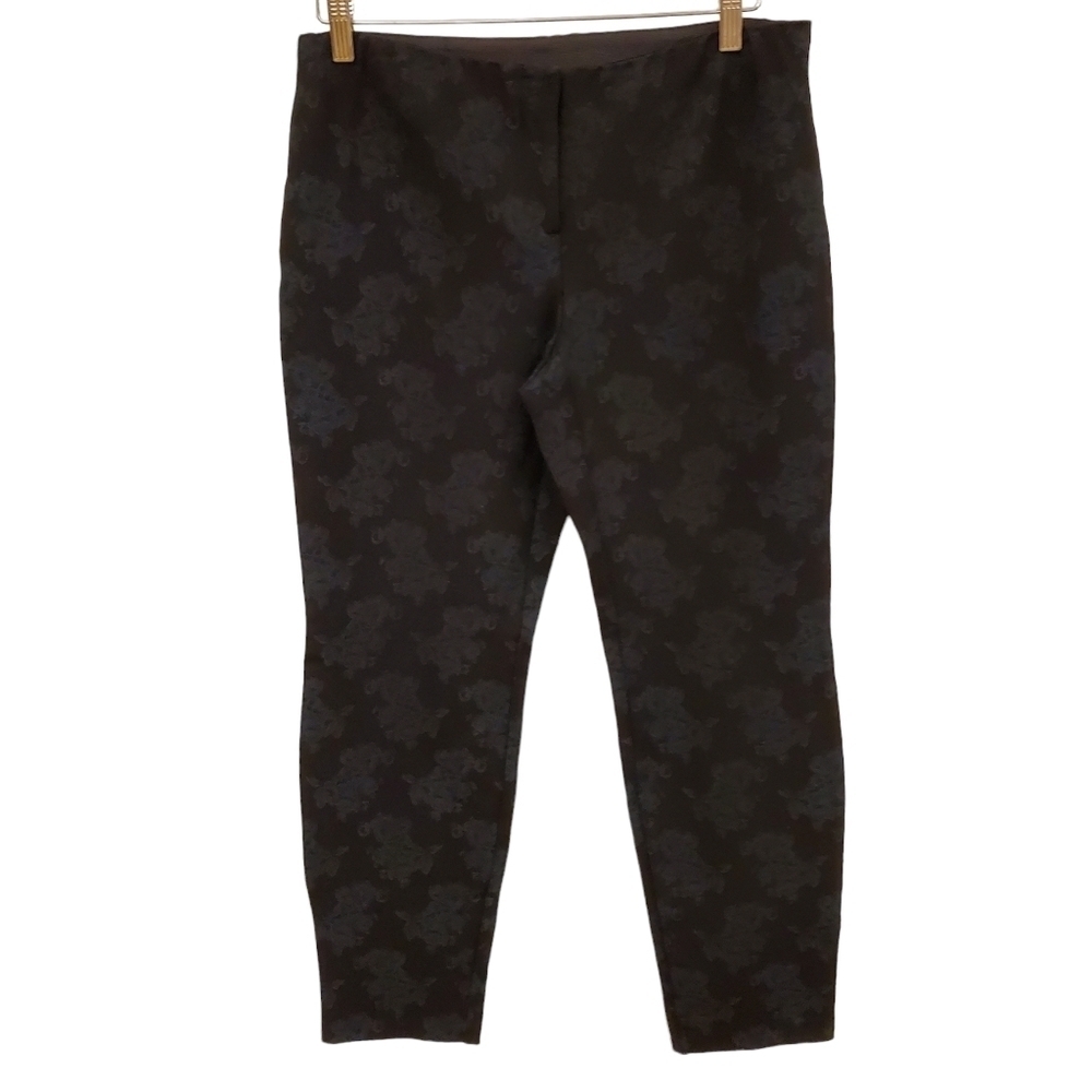 Alfani Black and Blue Skinny Ankle Length Pants Floral Blue Size 8